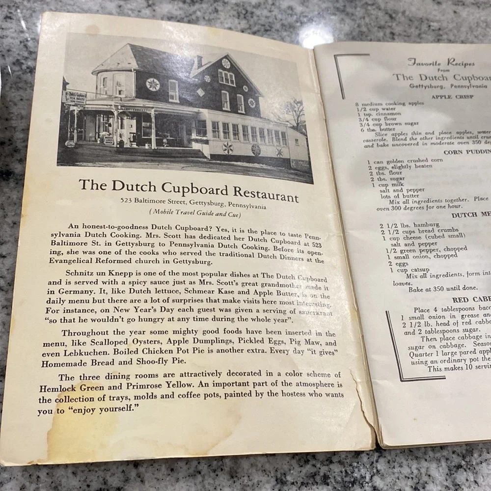 Amish-Dutch Cookbook - Vintage Illustrated Yellow Cover